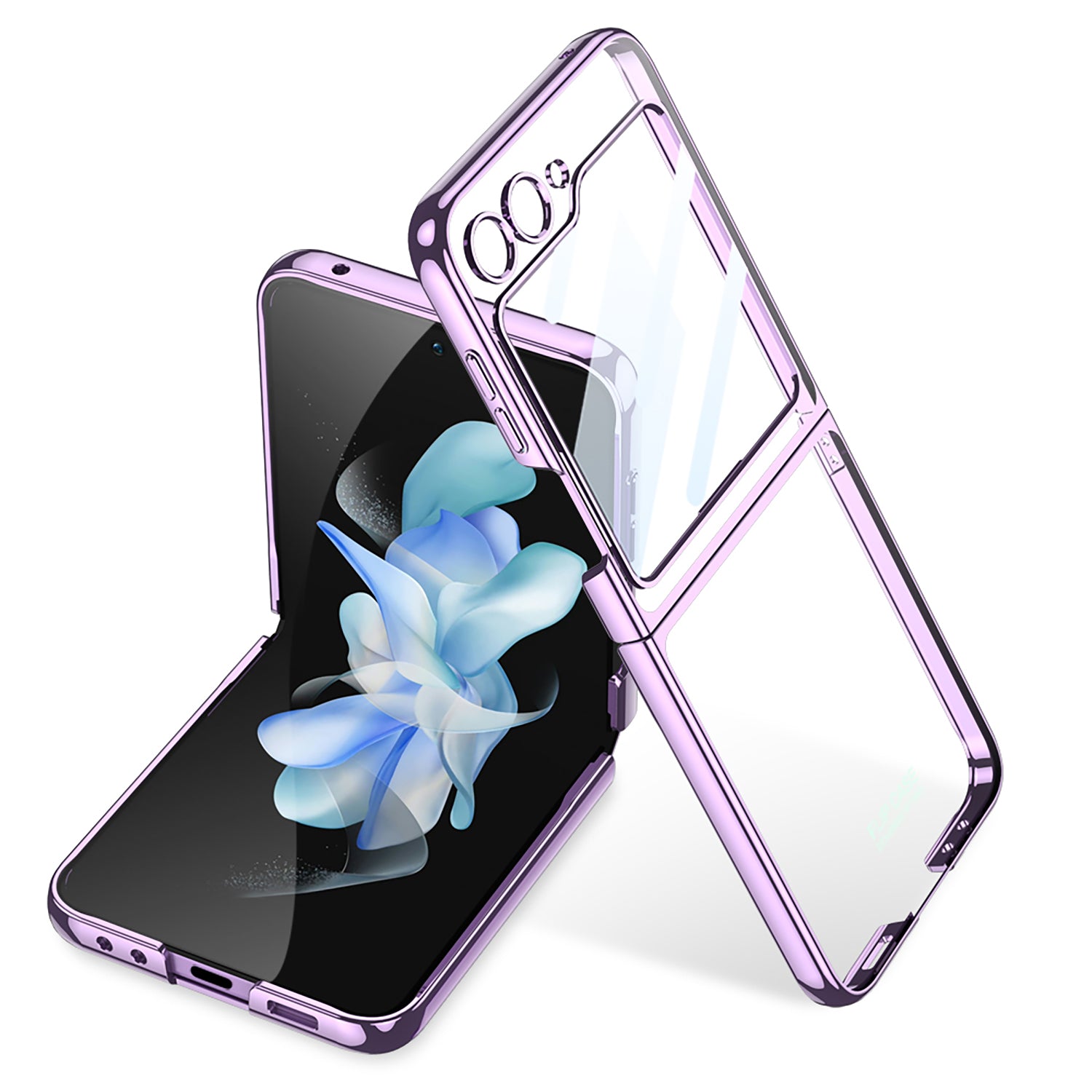 GKK For Samsung Galaxy Z Flip5 5G Folding Phone Cover Shell Electroplating Plastic Phone Case with Tempered Glass Screen Film GKK For Samsung Galaxy Z Flip5 5G Folding Phone Cover Shell Electroplating Plastic Phone Case with Tempered Glass Screen Film